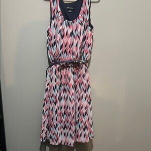 BCX Pink and Blue Patterned Dress